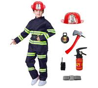 Générique Costume Pompier Enfant, Costume de Pompier, 8pcs Jouet pour Enfants 1 à 16 Ans Les Fêtes Costumées, L'éducation Aux Exercices D'incendie, Noël et le Jeu Rôle La Maison 5-6 ans