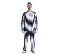 Générique Costume Prisonnier Homme, Deguisement Prisonnier d'Halloween Homme, Costume Adulte Détenu, Prisonnier, Bagnard, Déguisements de Carnaval pour Hommes, Halloween Dress Up Costumes