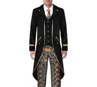 Générique Costume Queue-de-pie Homme | Habillage de costume de queue de pie vintage médiéval | Costume médiéval Tailcoat Frock pour Cosplay Mascarade