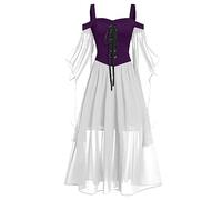 Générique Costume Sorciere Victorienne Cosplay Renaissance Dentelle Déguisement Diablesse Femme Gothique Hallowen Sorcière Jupe Robe Sexy Sorciere Taille Robe Halloween Pour Femme L