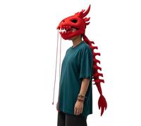Générique Costume Squelette de Dinosaure | Accessoire Tête Crâne 3D et Pièce Dorsale,Vêtement Squelette Dinosaure Réaliste Et Portable - pour Fête Halloween Déguisement et Divertissement