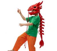 Générique Costume Squelette de Dinosaure - Tête Crâne et Colonne Vertébrale en Peluche 3D - Tenue Dinosaure Réaliste et Portable,Pour Halloween et Fête Déguisée Enfant Adulte