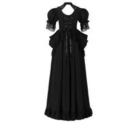 Générique Costume Vampire Tenue Robe Moyen Age Femme Corset Moyen Age Adulte Couple Adultes Chic Soiree Halloween Grande Dentelle Deguisement Diablesse Femme L