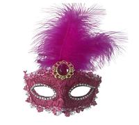 Générique Costume vénitien de Mardi Gras pour femme - Plumes à paillettes - Masques de carnaval pour adultes - Décorations de bal masqué - Masque de carnaval - Déguisement de Mardi Gras