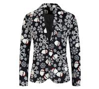 Générique Costumes De Noël pour Hommes, Blazer Haut De Costume pour Homme - Manches Longues - Veste Habillé - Imprimé De Noël - Cadeau Noel Homme - Coupe Ajustée - Vogue Tenues De Noel