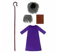 Générique Costumes de Saint Joseph Crèche pour Enfants Berger, Jésus, Noël, Juge, Robe Prêtre Pour Garçons et Filles Comprend Longue Châle Perruque Barbe Canne Noël Tenue Fêtes, Carnaval