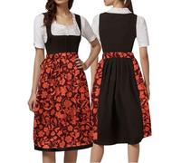 Générique Costumes Deguisement Oktoberfest Femme Dirndl pour Midi D'Octobre Carnaval Set Robe Traditionnelle de Loisirs Festival Vêtements la Fête Bière