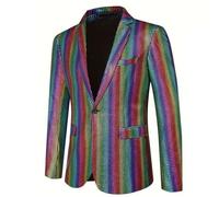 Générique Costumes Et Vestes Homme,Veste De Costume pour Homme Tendance DiscothèQue DoréE SoiréE CinéMa Costume pour Homme (Multicolour, 3XL)