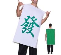 Générique Costumes Halloween Adulte | Déguisement Mahjong Chinois Costume Fancy Dress | Tenue Drôle Canular pour Femmes Hommes | Cosplay à Domicile Soirée Fête Rassemblement Spectacle