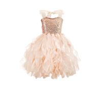 Générique Costumes Halloween Enfant,Halloween Deguisement Fille Sorcière Pour Enfant Robe Déguisement Bebe Mascarade Fête Fancy Dress Up Costume 10 Ans Mariage My First Tenues (Or rose,4-6 ans)