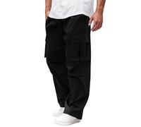 Générique Cote de Travail Homme Vetement Trekking avec Cordon Coulissant Pantalon de Travail Hiver Chaud de Chasse Extensible Bas Jogging Classique Cargo Homme Noir XXL