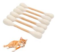 Générique Cotons-tiges Jouets pour Chats Pack de 6, Jouets pour Chatons en Peluche cataire, bâtons interactifs pour Chats, Jouets à mâcher durables pour Chats d'intérieur (White)