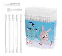 Générique Cotons-tiges pour Bébé 400 Pièces en Coton et Papier, Embouts Ronds Spirale, Écouvillons de Sécurité pour Nettoyage Oreilles et Nez, Soins Doux Bébé