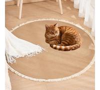 Générique Cotton Rope Area Rug for Cats, Cat Scratching Rug, Soft and Stylish Home Accent, Large Cat Scratching Mat Natural Pad, Easy Clean, Washable, Multiple Sizes (C,Small)
