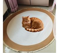 Générique Cotton Rope Area Rug for Cats, Cat Scratching Rug, Soft and Stylish Home Accent, Large Cat Scratching Mat Natural Pad, Easy Clean, Washable, Multiple Sizes (A,Large)