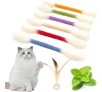 Générique Cotton Swabs Cat Toys with Catnip, 6 PK Giant Kitten Chew Sticks for Indoor Boredom, Interactive Felt Kitty Kicker Dental Teething Ropes, Durable Cute Cat Toys for Chew (Mix)
