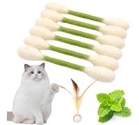 Générique Cotton Swabs Cat Toys with Catnip, 6 PK Giant Kitten Chew Sticks for Indoor Boredom, Interactive Felt Kitty Kicker Dental Teething Ropes, Durable Cute Cat Toys for Chew (Green)
