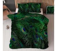 Générique Couette 140x200 Animaux - 4 Saisons, Couette 1 Personne Plumes De Paon, Edredon Réversible Microfibre Douce sans Housse, 2 Taies d'oreiller 65x65 sc824