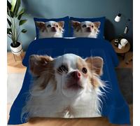 Générique Couette 140x200 Chihuahua Style Animaux Mignons Ensemble de Literie en Microfibre, 1 Edredon et 2 Taies d'oreiller 65x65, 4 Saisons B1089