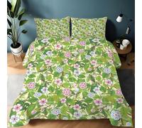 Générique Couette 140x200 Fleurs de Cerisier printanières Style français Ensemble de Literie en Microfibre, 1 Edredon et 2 Taies d'oreiller 65x65, 4 Saisons B1167