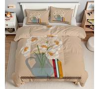 Générique Couette 140x200 Fleurs Edredon Fleurs Couette 1 Personne pour Lit 90x190 cm, Microfibre Soft Couettes 4 Saisons avec 2 Taie d'oreiller 65x65, Couettes sans HousseT4598