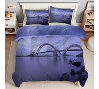 Générique Couette 140x200 Pont Edredon Pierres Couette 1 Personne pour Lit 90x190 cm, Microfibre Soft Couettes 4 Saisons avec 2 Taie d'oreiller 65x65, Couettes sans HousseT5324