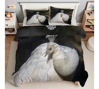 Générique Couette 180x220 Paon Blanc Edredon 180x220 Animaux Couette pour 2 Personnes, Microfibre Soft Couettes 4 Saisons avec 2 Taie d'oreiller 65x65, Couettes sans HousseT1125