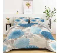 Générique Couette 200 x 200 cm Plantes Chrysanthèmes Douceur Couette Couverture Respirante et Super Douce pour 4 Saisons avec 2 Taies d'oreiller, Couture en U Premium, pour Suite Matrimoniale, Crème