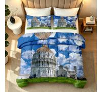 Générique Couette 200x200 4 Saisons Cathédrale De Pise Couette Imprimée Réversible Italie Architecture sans Housse Duvet 1 Personne Édredon Legere Chaude Lavable en Machine et 2 Taies d'oreiller1y882