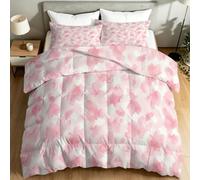 Générique Couette 240 x 220 cm Été en Microfibre, 2 Personnes, Classique Élégant Abstrait Floral Légère Couette pour Adulte, Enfant et Adolescent, Doux et Respirant Lavable Couverture, Beige