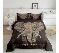 Générique Couette 240x260 Éléphant Animaux Ensemble de Literie en Microfibre, 1 Edredon et 2 Taies d'oreiller 65x65, 4 Saisons X726