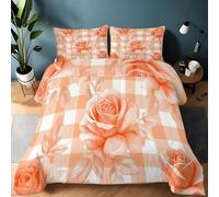 Générique Couette 4 Saisons 135 x 200 cm - sans Housse, Edredon Rose Rosé Hiver et Été Chaude Lavable Couette Plantes Romantiques Fleurs Carreaux Hypoallergénique Linge de Lit avec taies d'oreiller