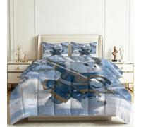 Générique Couette 4 Saisons 155x220 cm Armure Samouraï Animal Chat Blanc, Couette Imprimée Japonais pour Lit 1 Personnes, Édredon Réversible Légère et Chaude Doux avec 2 Taie d'oreiller 65x65 cm