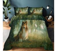 Générique Couette Chaude Paysage 135 x 200 cm, Couette Légère Animaux Chien Parc Herbe pour Lit - Couverture Douce 4 Saisons, Couverture Lavable en Machine pour Enfants Filles Garçons Adolescents
