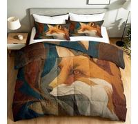 Générique Couette sans Housse 220x240 cm, Parure de Lit Prêt à Dormir 4 Saisons - Couette Réversible Lavable et Hypoallergénique avec 2 Taies d'oreiller, Bienveillance Rustique Style Anime Orange