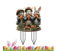 Générique Coules De Chantier Pâques, Pieu Jardin Signes Décoratifs, Décorations D'oeuf Lapin Printemps en Acrylique 2D, Décor Plein Air Mignon pour Terrasse Cour