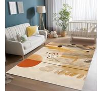 Générique Couleur De La TerreTapis De Salon, à Poils Courts Effet 3D 80 x 150 cm- AntidéRapant Moelleux Et Style Bohème Aquarelle Plantes Abstrait pour Chambre à Coucher Salon Chambre d'enfant
