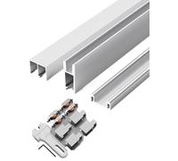 Générique Coulisse de Porte coulissante 5/8 mm, Rail Coulissant Double, Rail de Porte coulissante, Rail de vitrine à vin en Trois Parties, Rail Coulissant Mobile(5mm,110cm/43in)