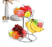 Générique Countertop Fruit Basket - 3-Tier Metal Non-Slip Space Saving Organizer,Fruit Holder for Kitchen Countertop,for Home Pantry Restaurant Food Vegetable Potato Onion Bread Snack Produce