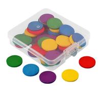 Générique Counting Chips - 50pcs Math Playset | Color Counting Chips for Kids, 1-Pack Wooden Round Educational Activities Toy for School Teaching, Brain Developmental Learning Supplies for Thinking