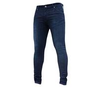 Générique Coupe 4 Poches Denim Regular Fit Jambe Droite Élastique Grandes Tailles Hommes Jeans Biker en Denim pour Hommes Look Destroy (Bleu,M,M)