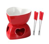 Générique Coupe À Fondue,Céramique avec Fourchettes Et Bougie Chauffante | Set de Fusion de Tasse à Fondue Sucrée,pour Fromage Beurre Caramel Dessert Fête Vacances Maison Bureau Voyage