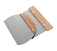 Générique Coupe-Pâte Inox 2 Pièces Manche Bois Racloir à Pâte Graduation Outil Pâtisserie pour Découpe Pâte à Pizza Accessoire DIY Boulangerie Pâtisserie