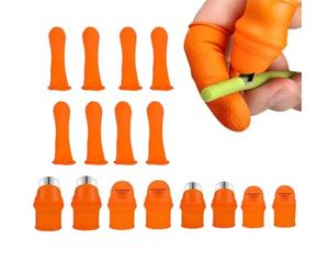 Générique Coupe-Pouce pour Jardiniers | 16 pièces en Acier Inoxydable,Coupe-Pouce De Jardin Silicone,pour Concombres Tomates Haricots Verts Pastèques Fraises et Agrumes