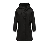 Générique Coupe Vent Femme,Vestes Imperméables pour Femmes Imperméables Longues et Légères Coupe-Vent Sweat À Capuche Parka Softshell Respirantes pour La Marche Noires Taille 3Xl