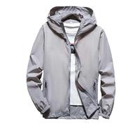 Générique Coupe Vent homme Impermeable Veste Coupe Vent De Pluie Avec Capuche Légère Séchage Rapide Couleur Unie Léger Manteau de Pluie Sport Montagne Fermeture éclair Fine Respirant Veste Chic