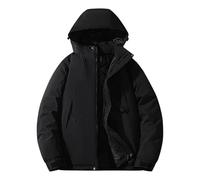 Générique Coupe Vent Homme Veste Pluie Hiver Épais Impermeable Ski Chaud Coupe-Vent en Plein Air Quotidien Blousons Extérieure Zippé Manteau Décontracté Confortable Vêtements Noir M