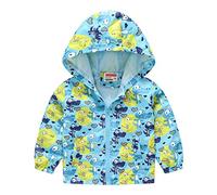 Générique Coupe Vent Impermeable Enfant Automne-Hiver Poche Léger Veste De Pluie Coupe-Vent Avec Capuche Décontracté Sweat-Shirt Blouson Zipper Garçon Filles Blouson De Pluie(Multicolor D,18-24 mois)