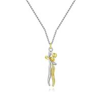 Générique Couple Hug Necklace,Maternal Love Pendant Necklaces,Simple Affectionate Snuggle Hugging Necklace,Eternal Embrace Clavicle Chain,Alloy Unisex Rope Jewelry Fashion Accessories Creative Gift