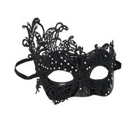 Générique Couple Masque Vénitien Masques Carnaval En Dentelle Vénitienne Noire Pour Fêtes Diy Peinture De Peintable Mascarade Venitien Femme Plumes Déguisement D'Halloween(Le noir)